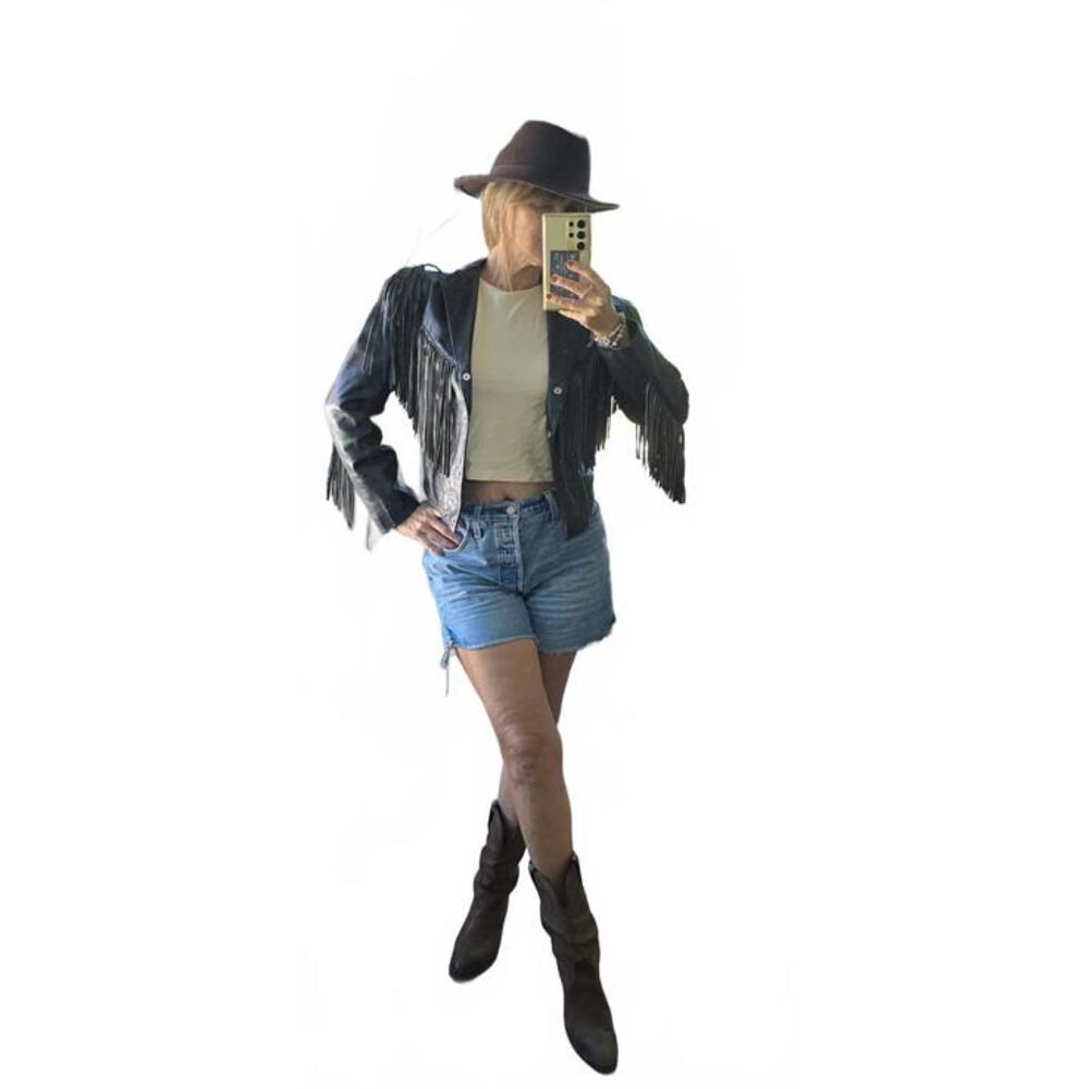 Brown Leather Fringe Jacket - Vintage 80s - Picture 6 of 6